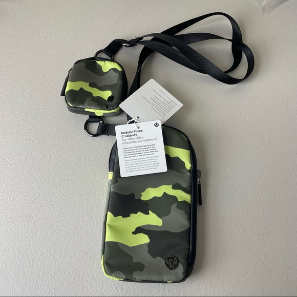 LULULEMON NWT MODULAR PHONE CROSSBODY BAG HERITAGE CAMO NEO MINT MULTI - Picture 4 of 9